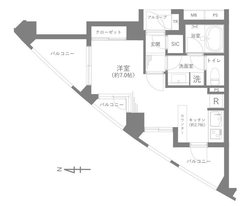 クオリア目黒大橋ウエスト 間取図・土地図