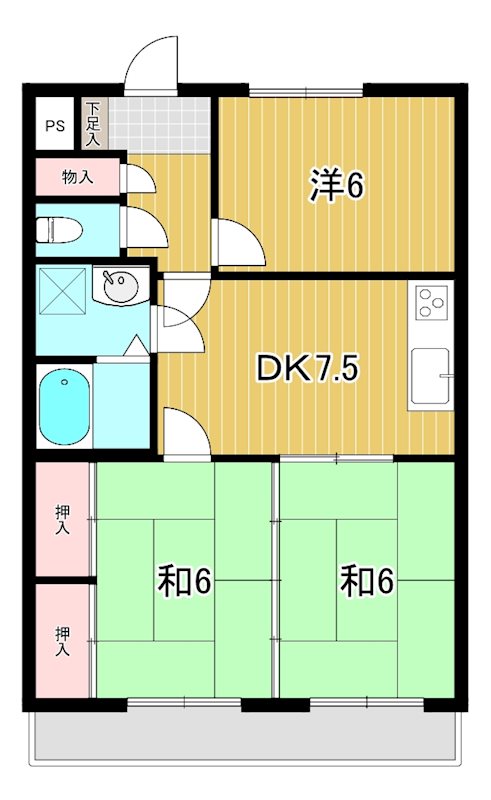 荒川マンション 間取図・土地図