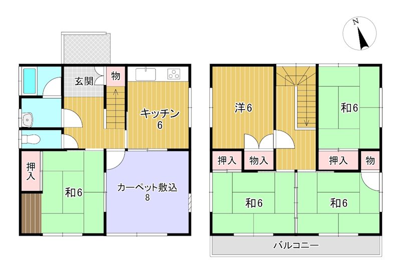 みかの原町２丁目３０８番 間取図・土地図