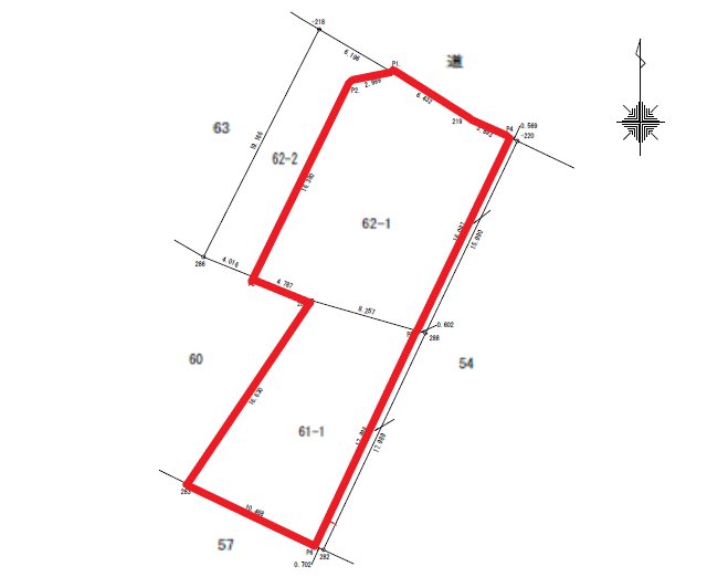 白銀町２丁目６１番１、６２番１  間取図・土地図