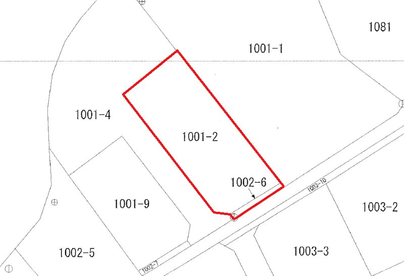 石名坂町２丁目１００１番２、１００２番６  区画図