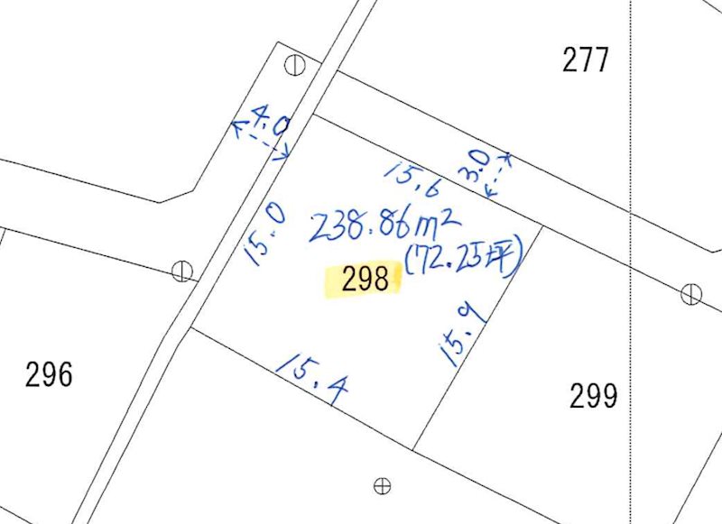 鮎川町６丁目２９８番  間取図・土地図