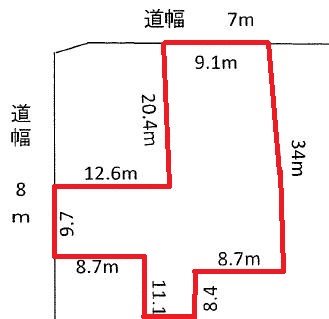 神峰町１丁目９６番１、９７番 間取図・土地図