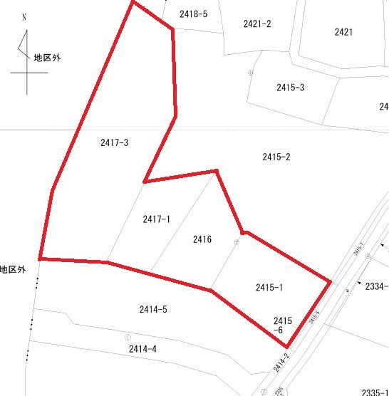 東滑川町４丁目2415番1、2416番、2417番1、2417番3 間取図・土地図
