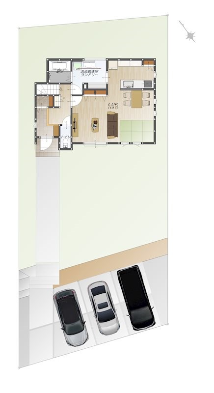 東大沼町２丁目　新築建売　２号棟 区画図
