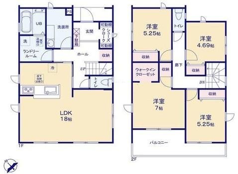 滑川本町２丁目　３期　２号棟 間取図・土地図