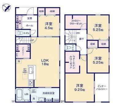 滑川本町２丁目　３期　６号棟 間取図・土地図