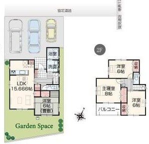 西成沢町2丁目　９号棟 間取図・土地図