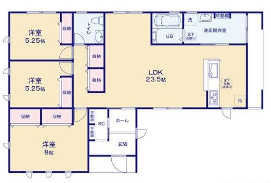 高萩市高萩７期　１号棟 間取図・土地図