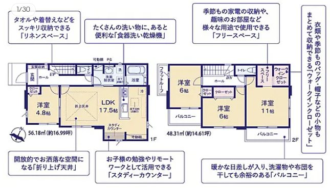東大沼町３丁目１１期　２号棟 間取図・土地図