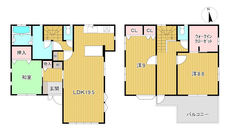 東金沢町２丁目１８２番６，１８２番７ 間取図・土地図