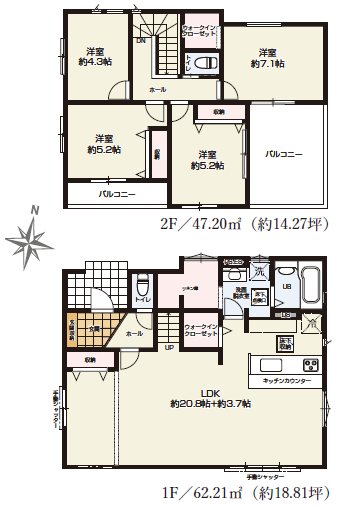 諏訪町２丁目１期　２号棟 間取図・土地図