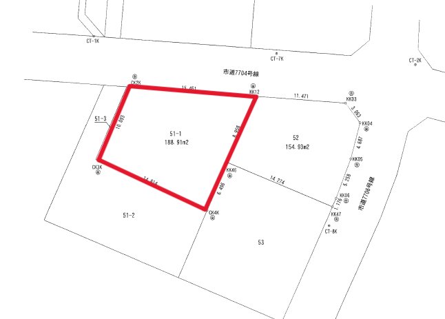 大みか町４丁目５１番１ 区画図