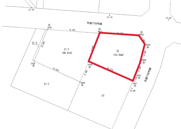 大みか町４丁目５２番 区画図