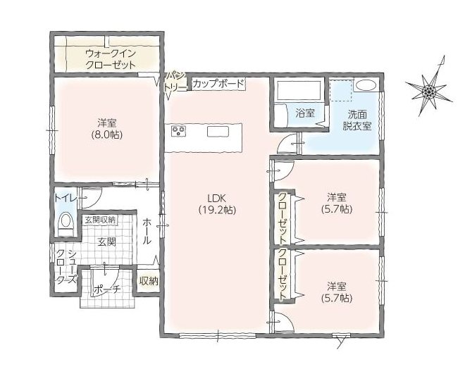 鮎川町４丁目　タマタウン鮎川３号棟 間取図・土地図
