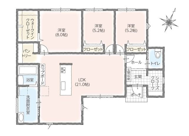 鮎川町４丁目　タマタウン鮎川４号棟 間取図・土地図