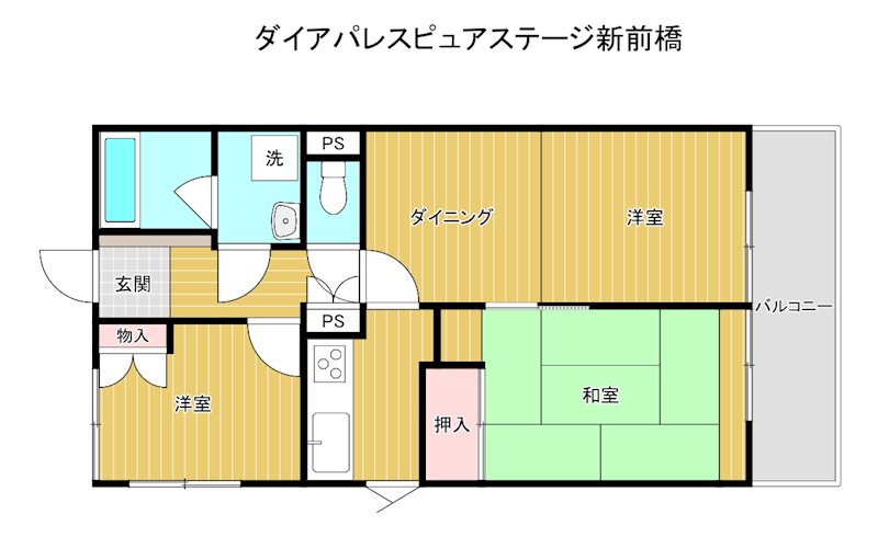 ダイアパレスピュアステージ新前橋　中古マンション 間取図・土地図