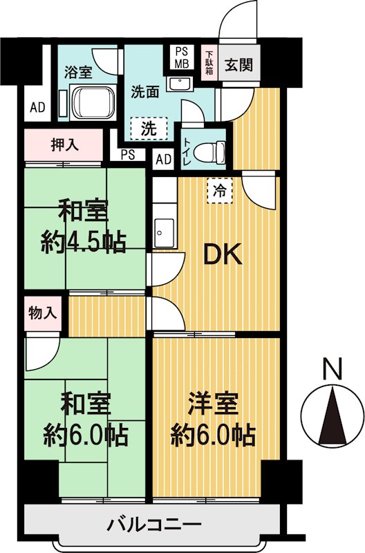 シヤンボール日東プラザ　中古マンション 間取図・土地図