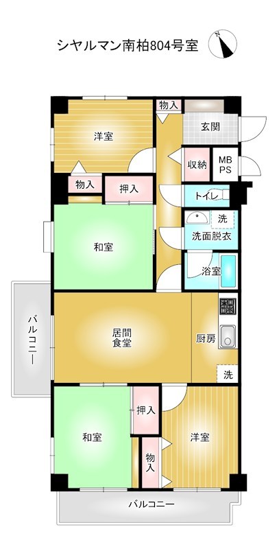シャルマン南柏　中古マンション 間取図・土地図
