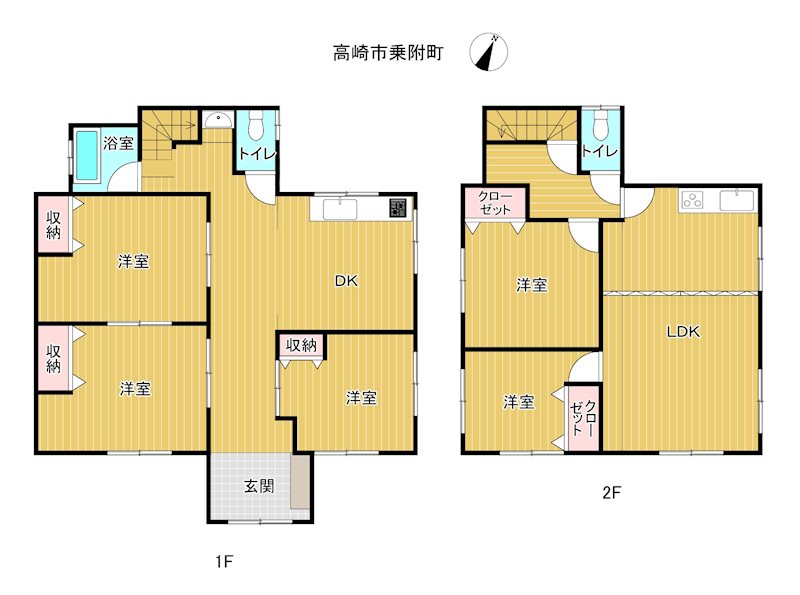 高崎市乗附町　中古住宅 間取図・土地図
