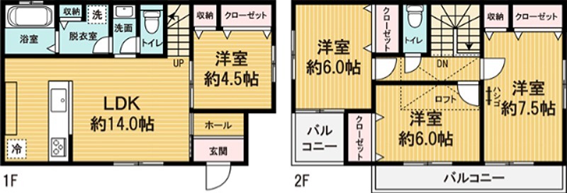 太田市大原町　中古住宅 間取図・土地図