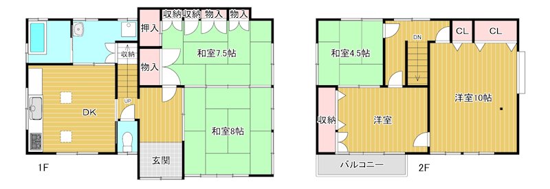 邑楽郡大泉町吉田　中古住宅 間取図・土地図