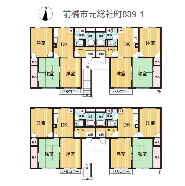 前橋市元総社町　アパート3棟 間取図・土地図