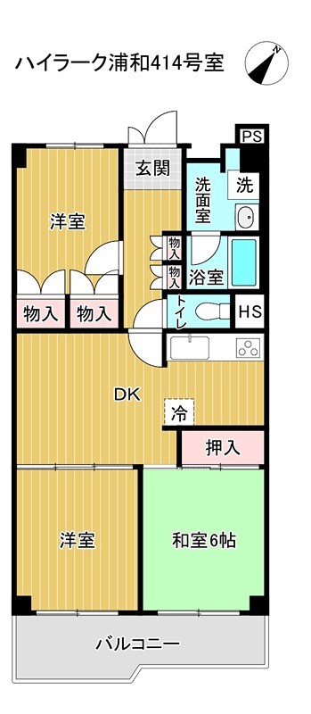ハイラーク浦和　中古マンション 間取図・土地図