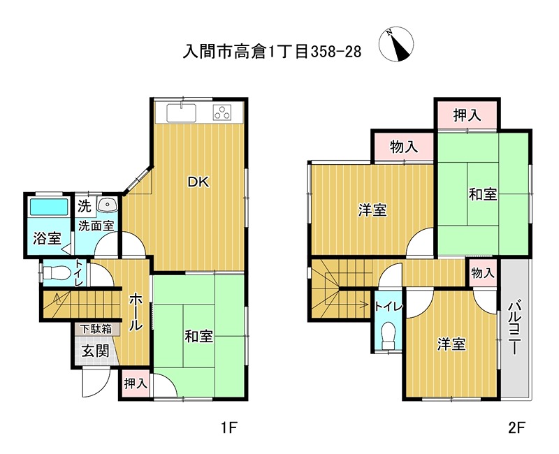 入間市高倉1丁目　中古住宅 間取図・土地図