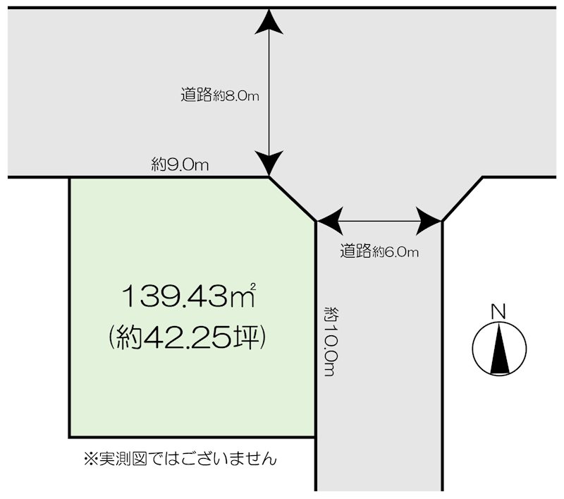 伊勢崎市本町　土地 間取図・土地図