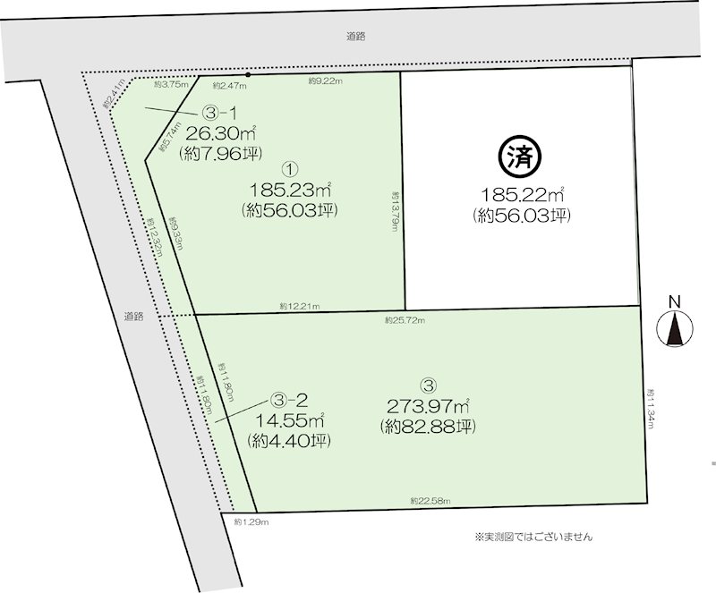 伊勢崎市三光町　区画3　土地 区画図