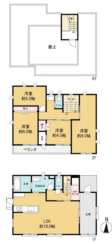 邑楽郡大泉町大字吉田　中古住宅 間取図・土地図