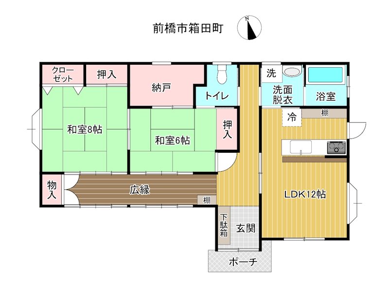 前橋市箱田町　中古住宅 間取図・土地図