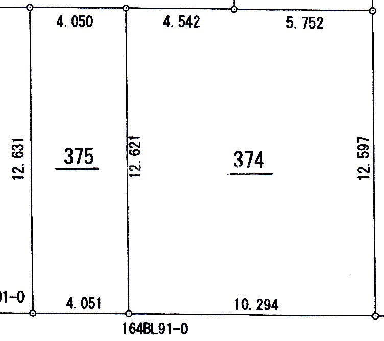 北上市本通り4丁目　　８２１万円 間取図・土地図