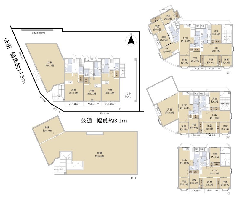大阪府枚方市中宮西之町 間取図・土地図