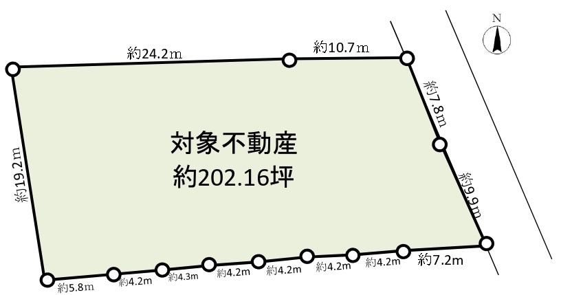 枚方市招提大谷3丁目　工場 間取図・土地図