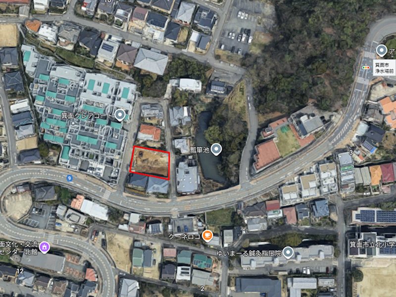 大阪府箕面市箕面２丁目 航空写真