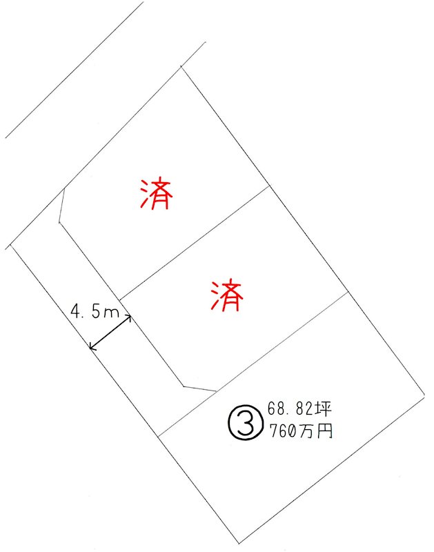 三島朝日3丁目　土地 間取り図