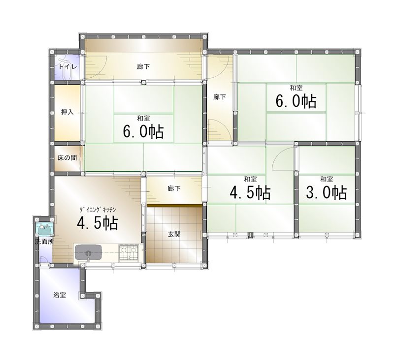 室屋町　中古 間取り図