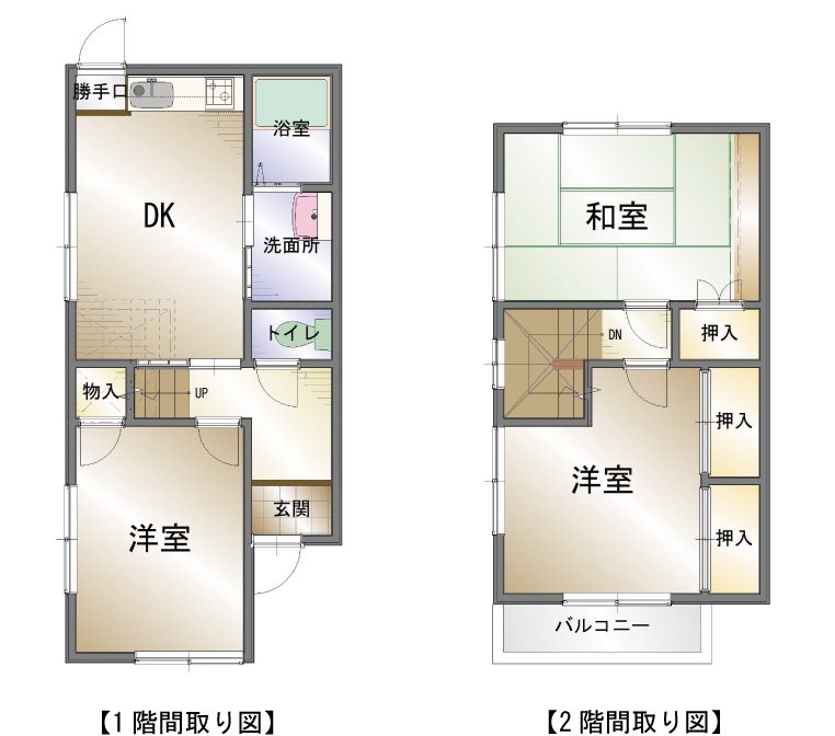 沢津町　2戸前  間取り図