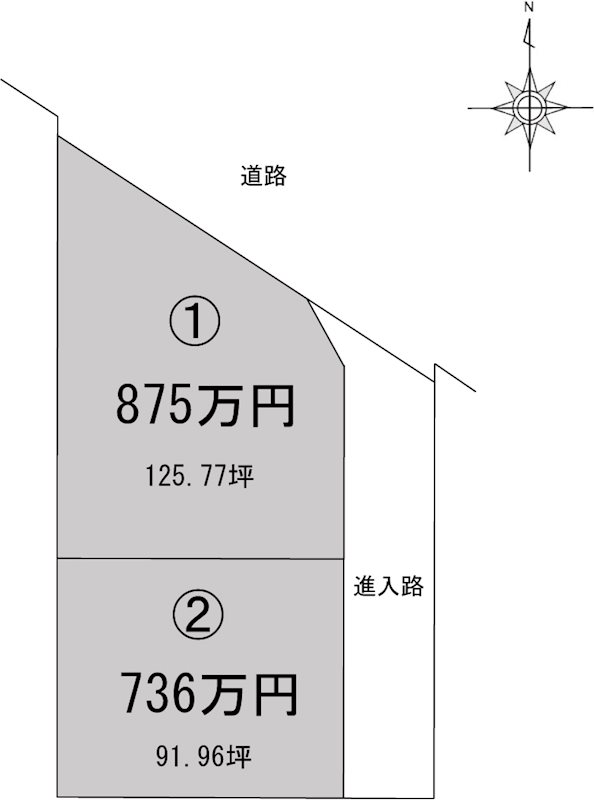 新居浜市船木2区画分譲地➀ 間取り図
