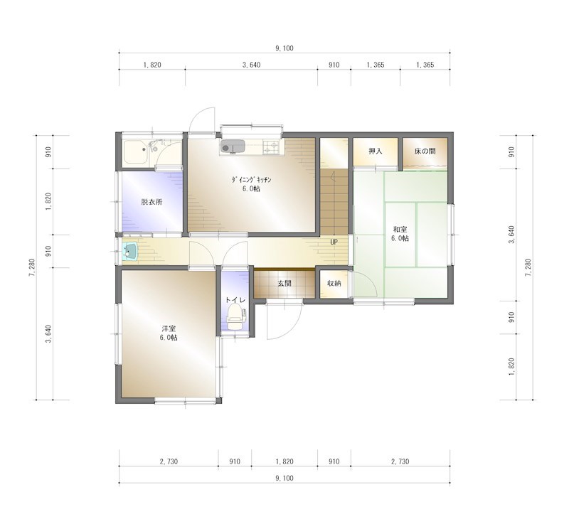 八町東　中古住宅 間取り図
