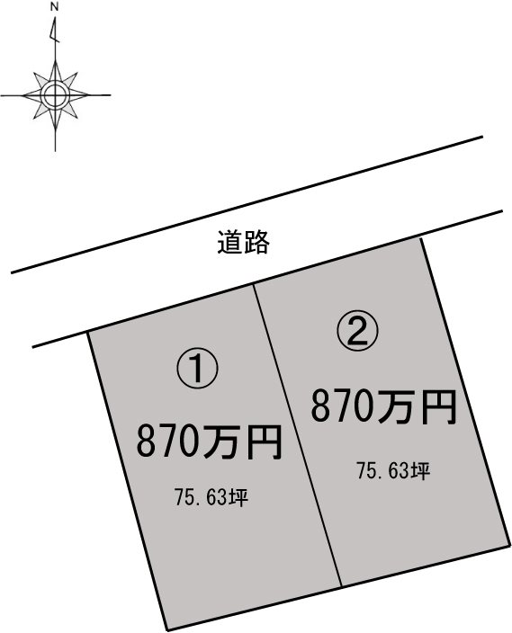 新居浜市郷2区画分譲地➀ 間取り図