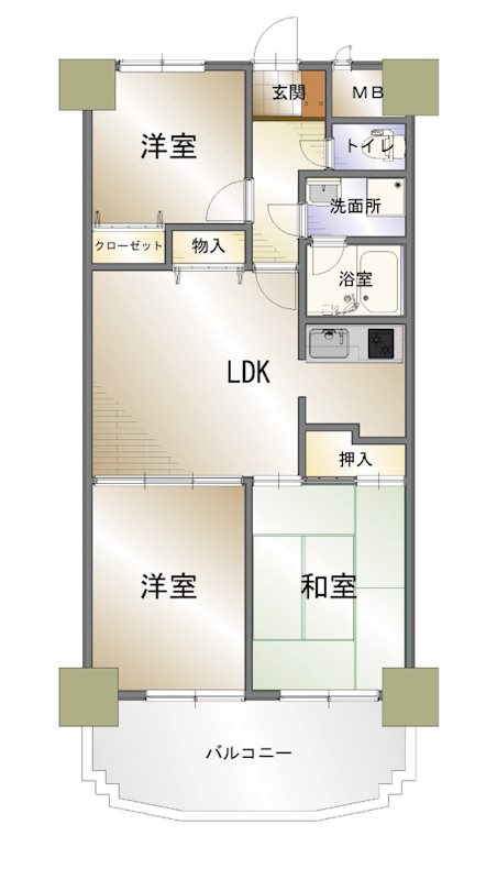 ライオンズマンション新居浜徳常町 間取り図