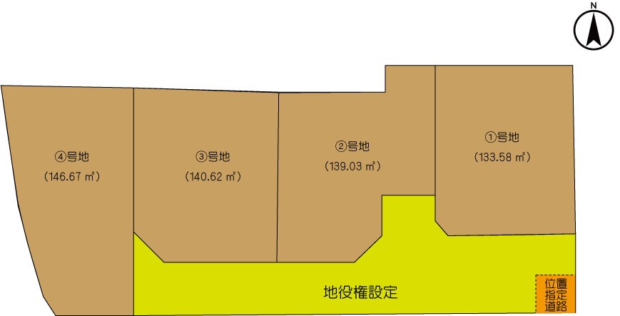 松山市朝生田町分譲地（４区画）①号地 間取り図