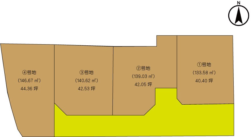 松山市朝生田町分譲地（４区画）①号地 間取り図