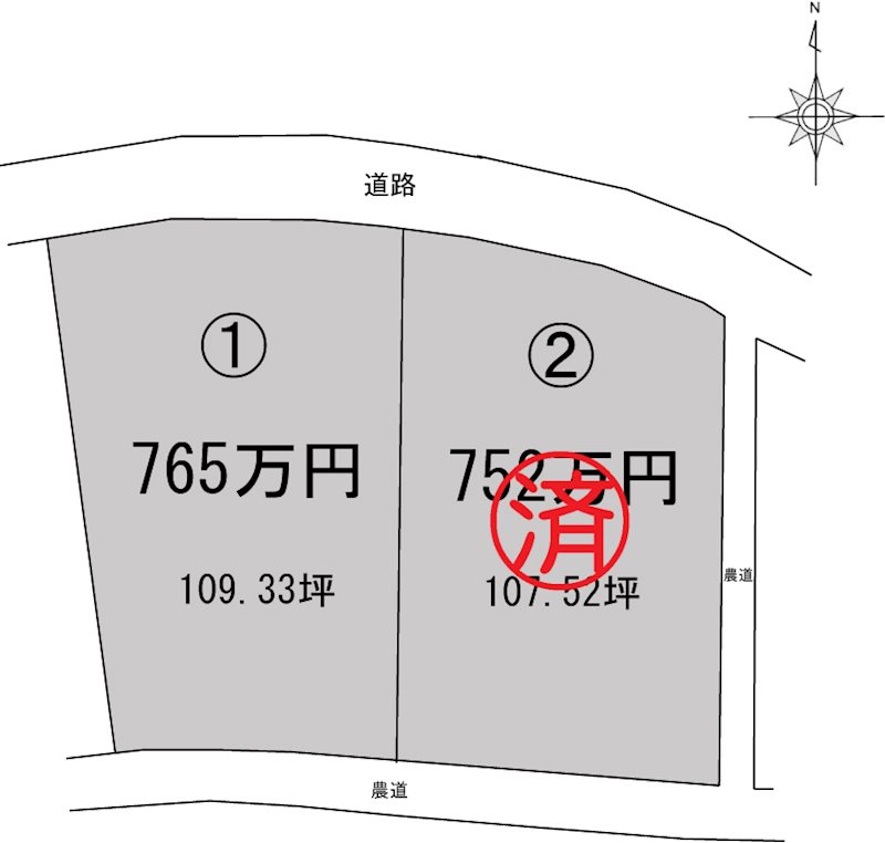 新居浜市東田分譲地➀ 間取り図