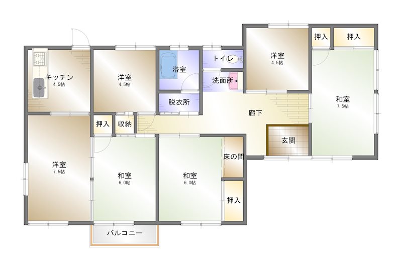 大西町脇　中古住宅 間取り図