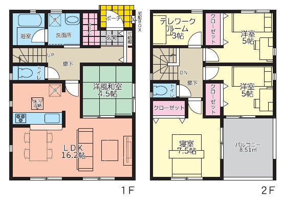 松山市土居田町　新築戸建オール電化住宅４LDK 間取り図