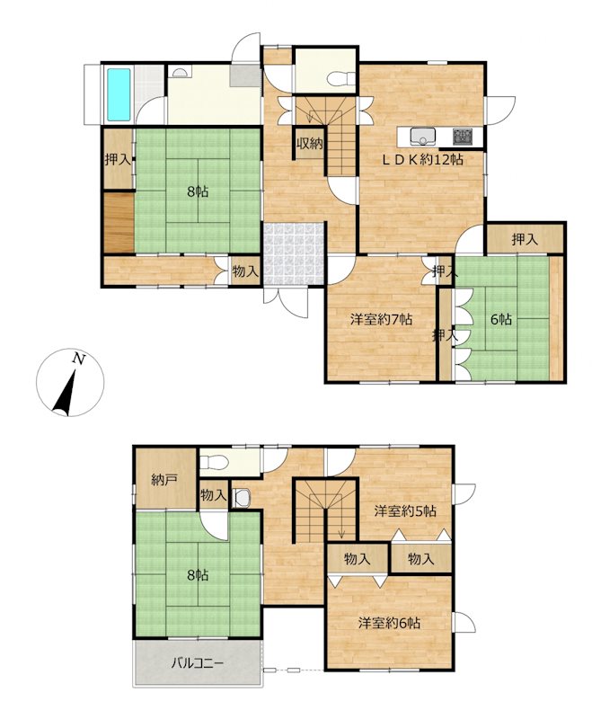 大西町脇　中古住宅 間取り図